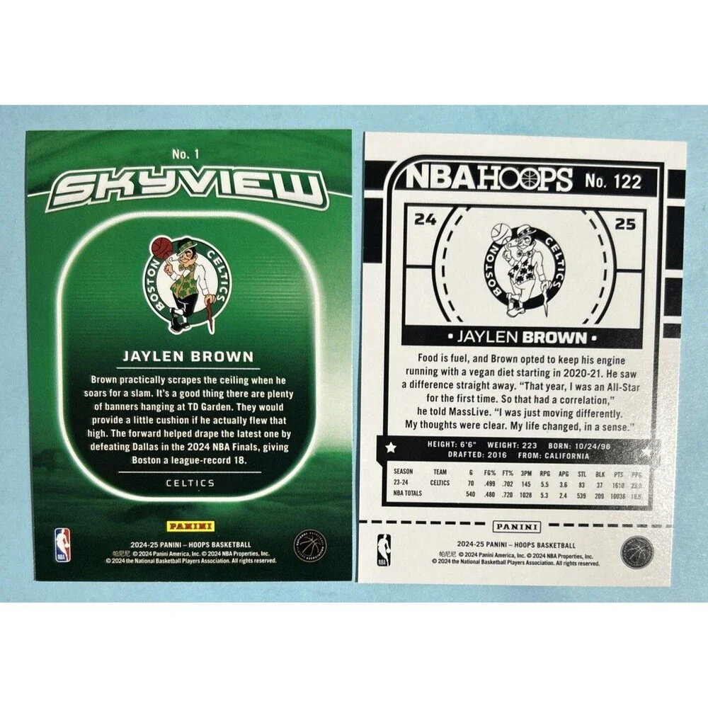 2024-25 Panini NBA Hoops JAYLEN BROWN Celtics  Skyview HOLO FOIL SP#1+ Base #122